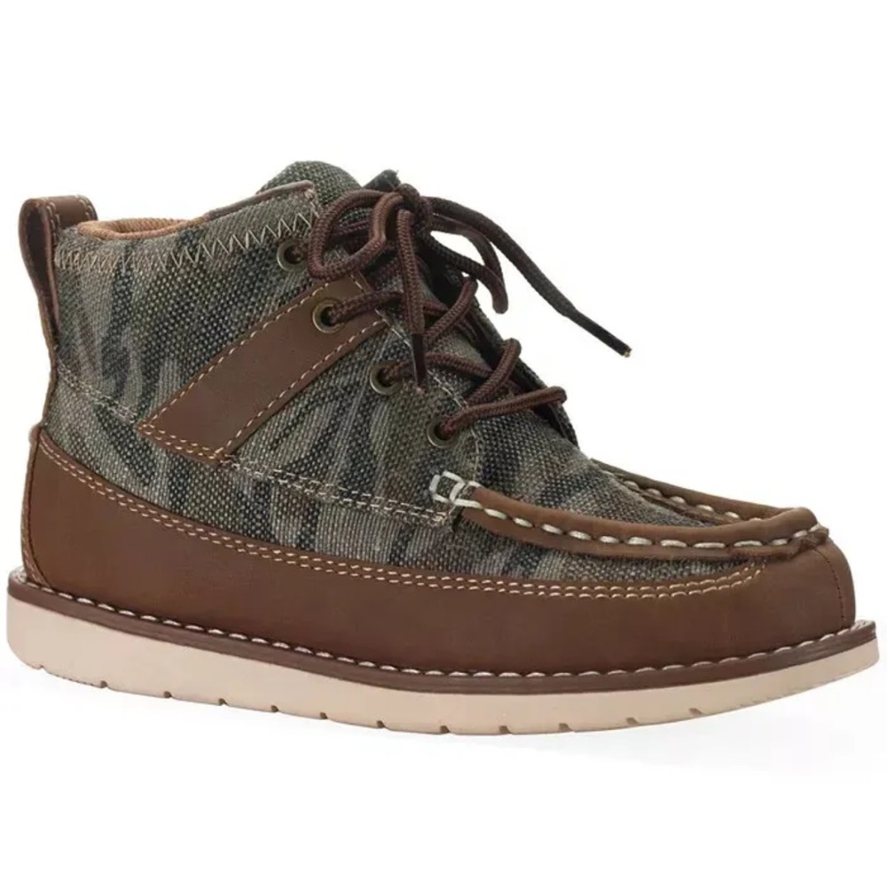 Back to School Sale SUN + STONE Big Boys Kohen Green Camo Lace Up Boot SZ 5M